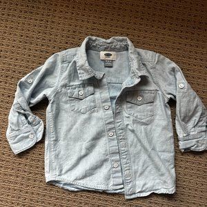 Linen Button Down Top | Light Blue/Denim-ish | 18-24 Mo